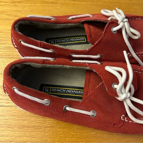 STACY ADAMS Red Suede Regatta Boat Shoes 8.5 - Picture 10 of 10